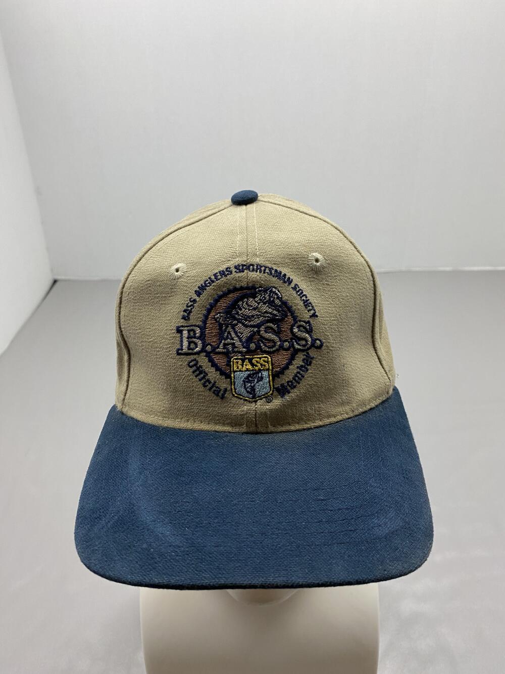 BASS Hat Cap Strap Back One Size Beige Canvas Cotton Baseball Cap Mens